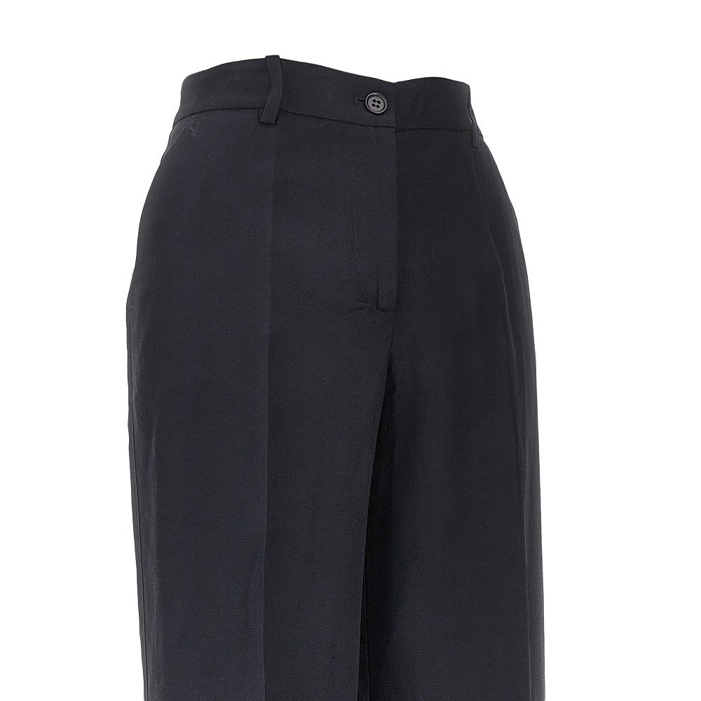 Linen-blend straight leg pants