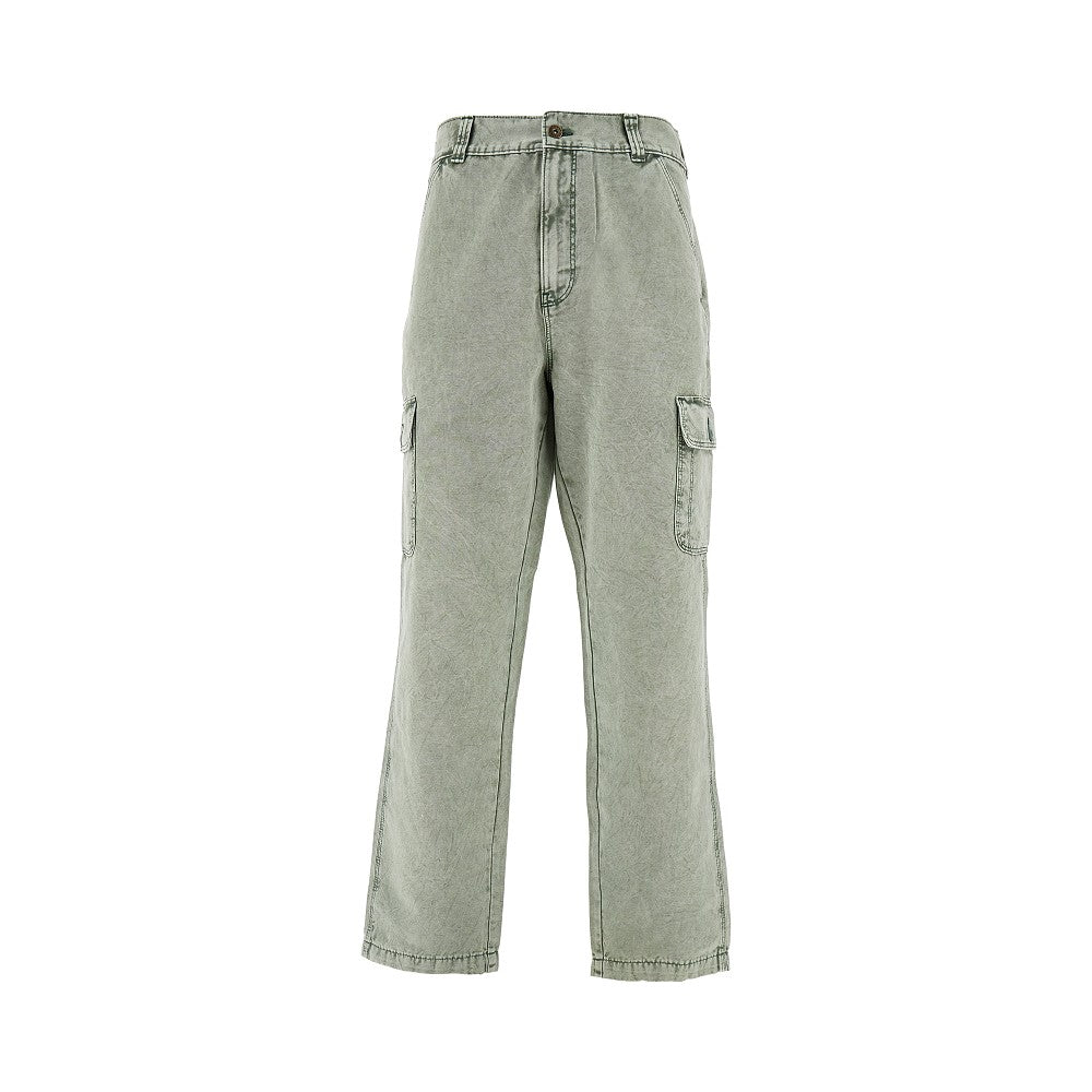 Pantalone cargo in cotone slavato