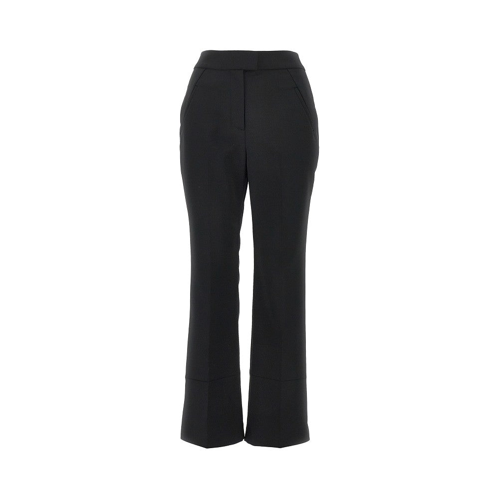 Pantalone flared cropped in misto lana