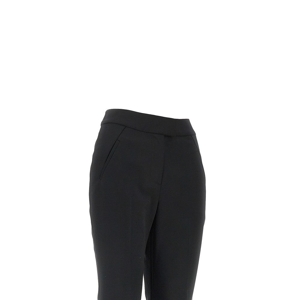 Pantalone flared cropped in misto lana