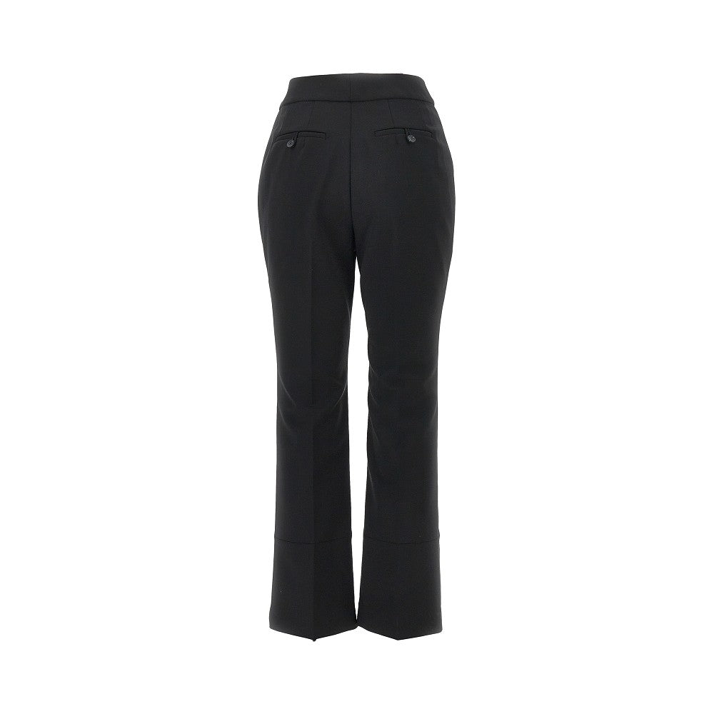 Pantalone flared cropped in misto lana