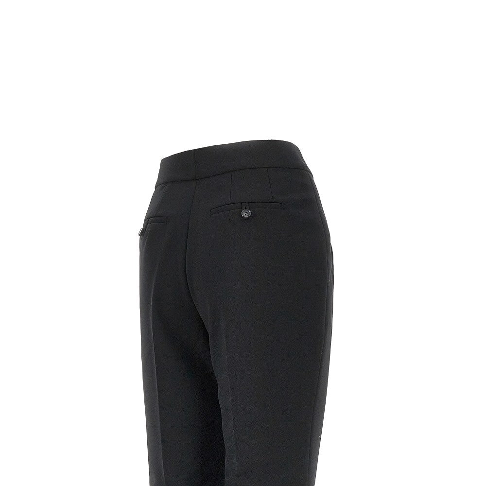 Pantalone flared cropped in misto lana