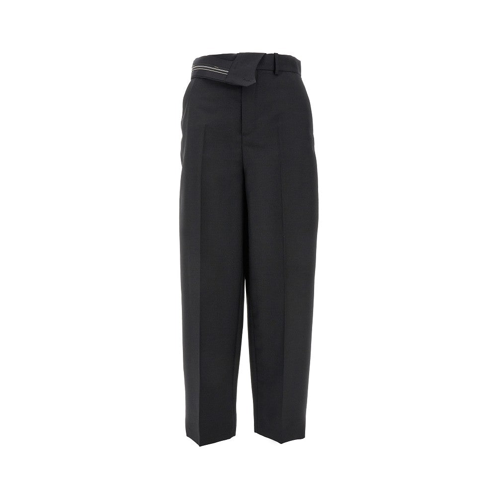 Mohair-blend tailored pants