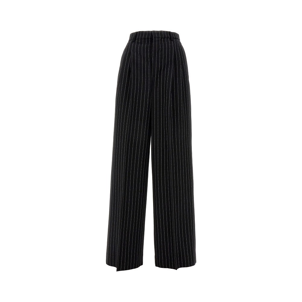 Prinstriped wool wide leg pants