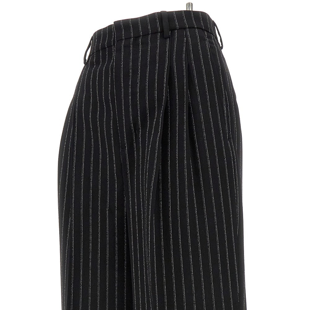 Prinstriped wool wide leg pants