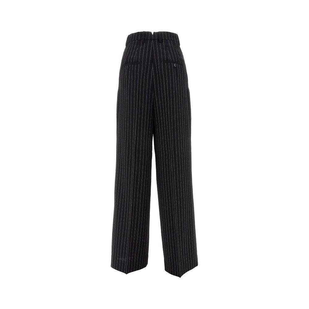 Prinstriped wool wide leg pants