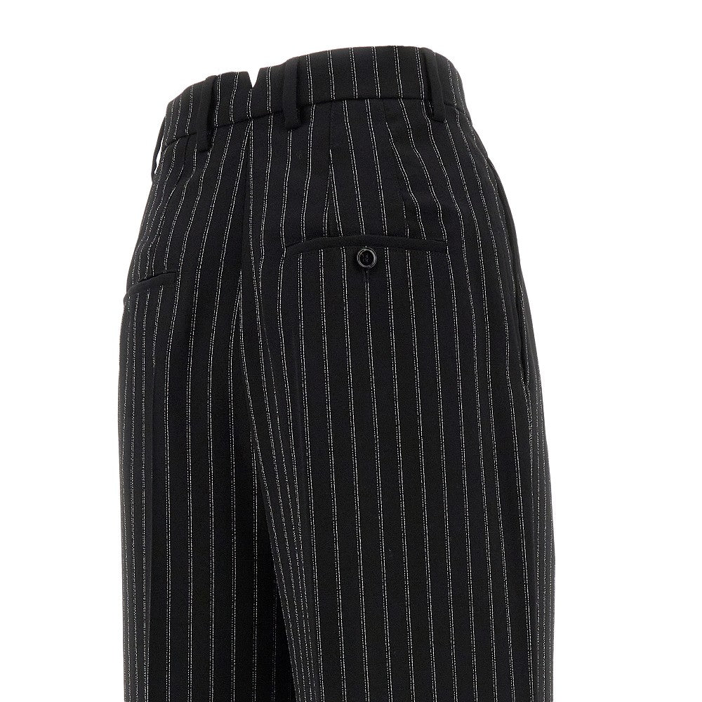 Prinstriped wool wide leg pants