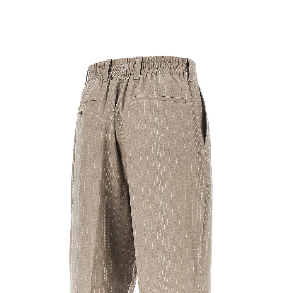 Pinstriped wool-blend pants with darts