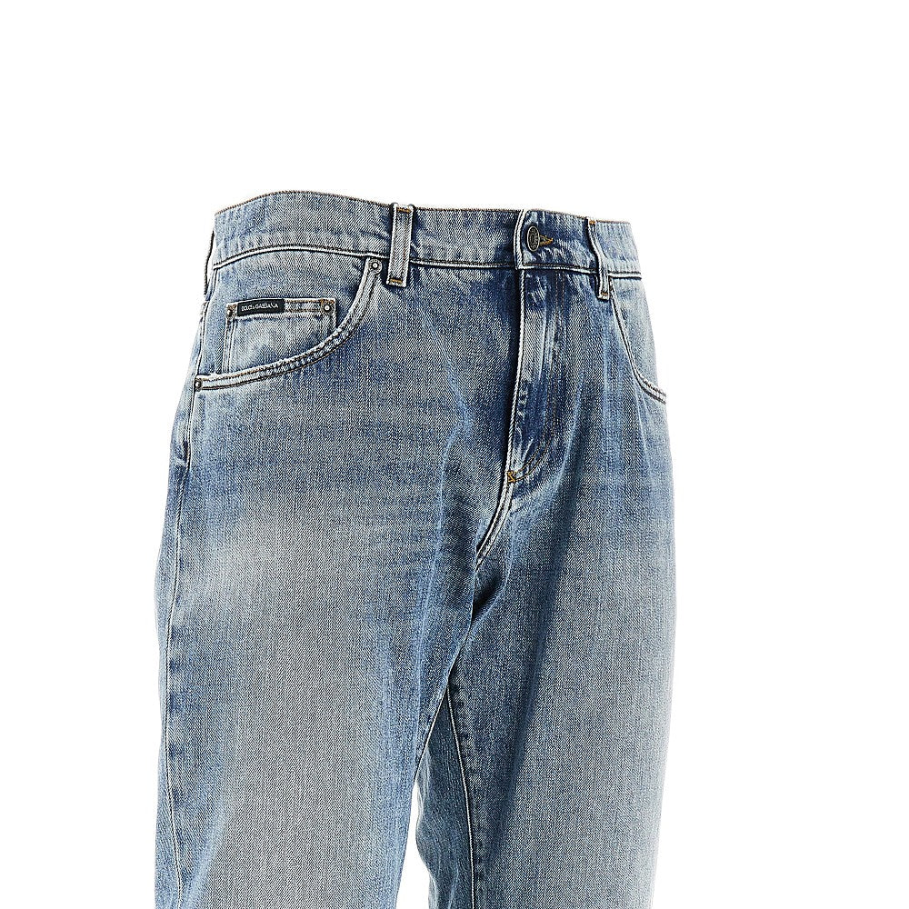 Classic jeans with logo plate