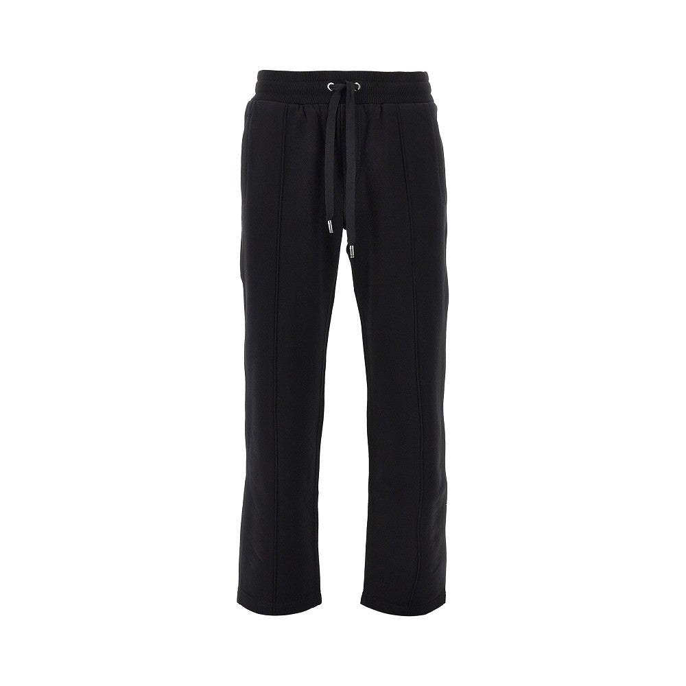 French terry pants with logo plate
