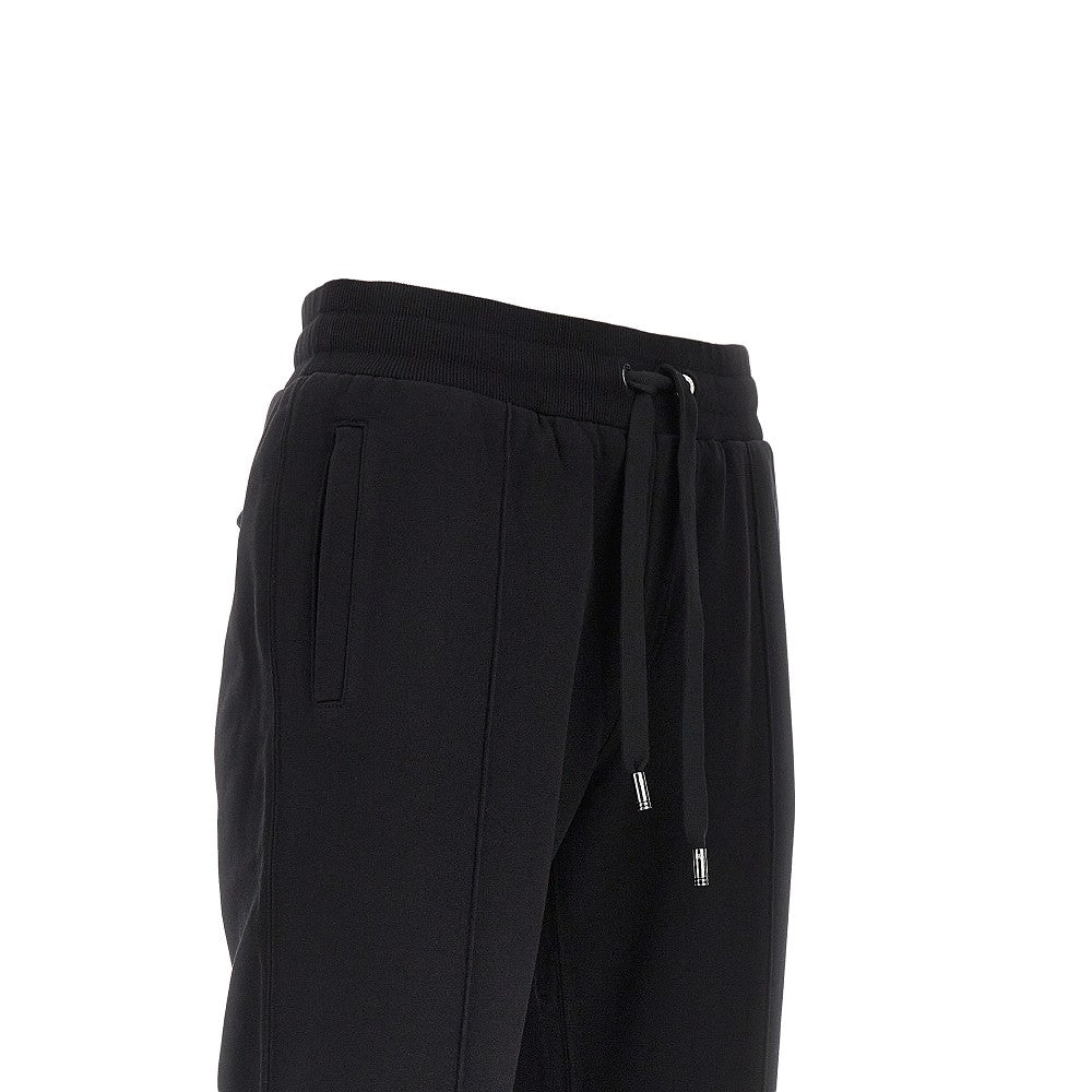 French terry pants with logo plate
