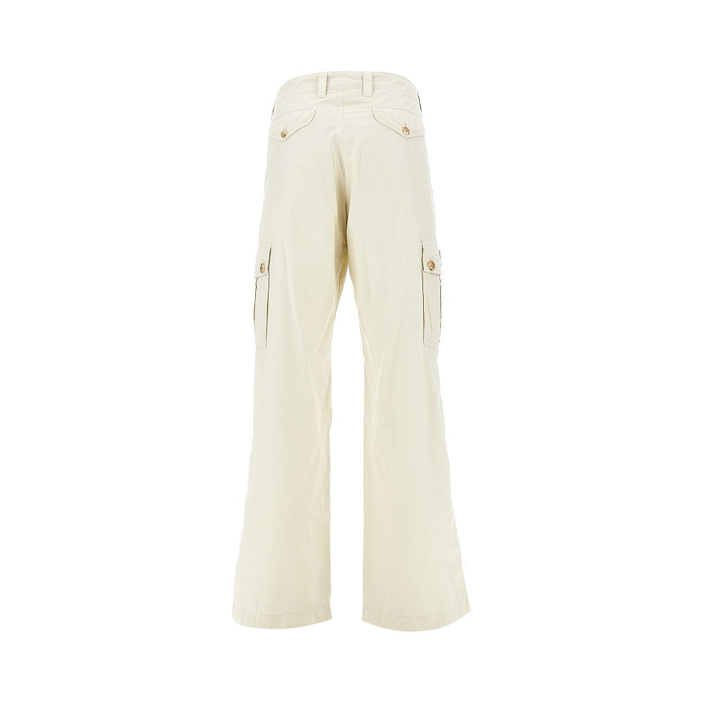 Cotton cargo pants with logo plate