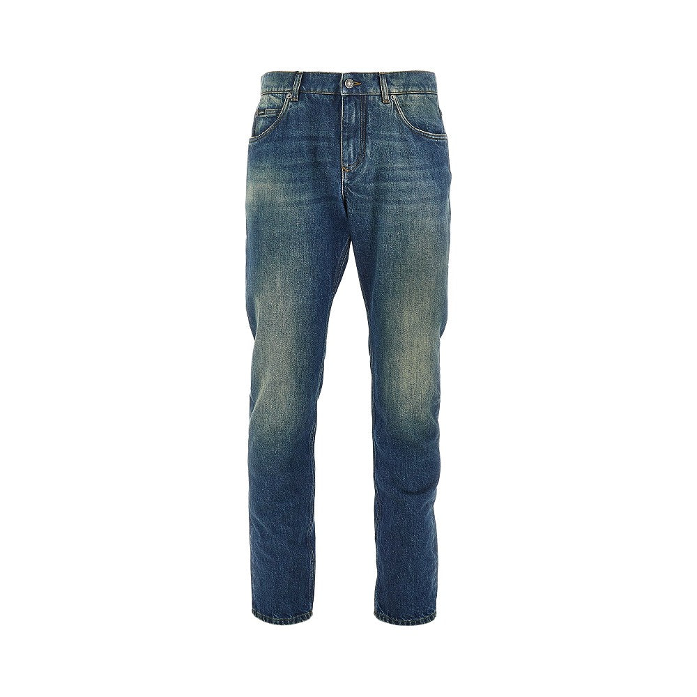 Jeans Regular Fit con placca logo