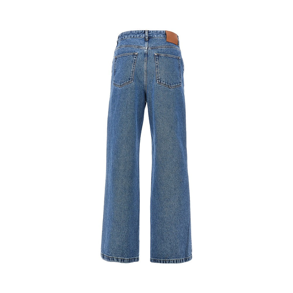 Denim jeans with Anagram embroidery