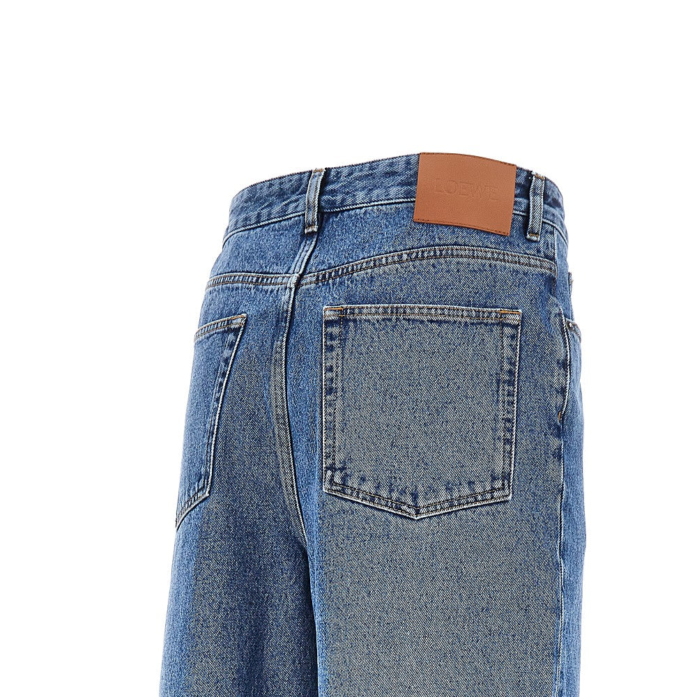 Jeans in denim con ricamo Anagram