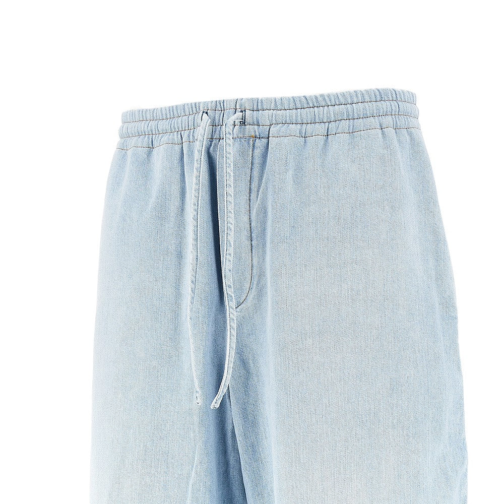 Denim pants with drawstring