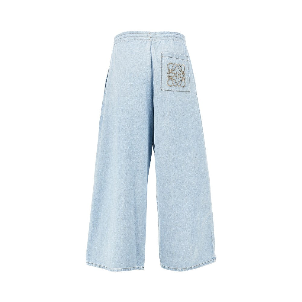 Denim pants with drawstring