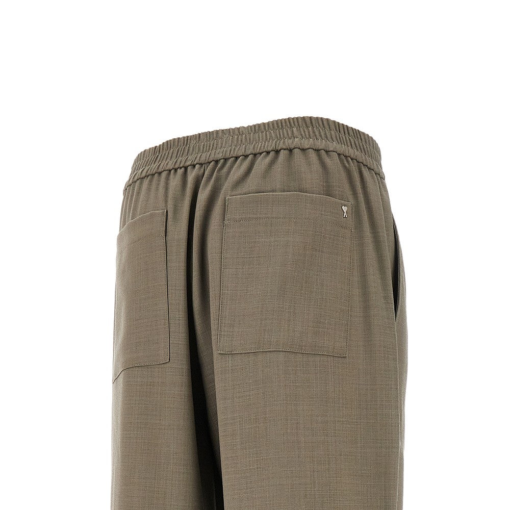 Pantalone in lana con vita elasticizzata