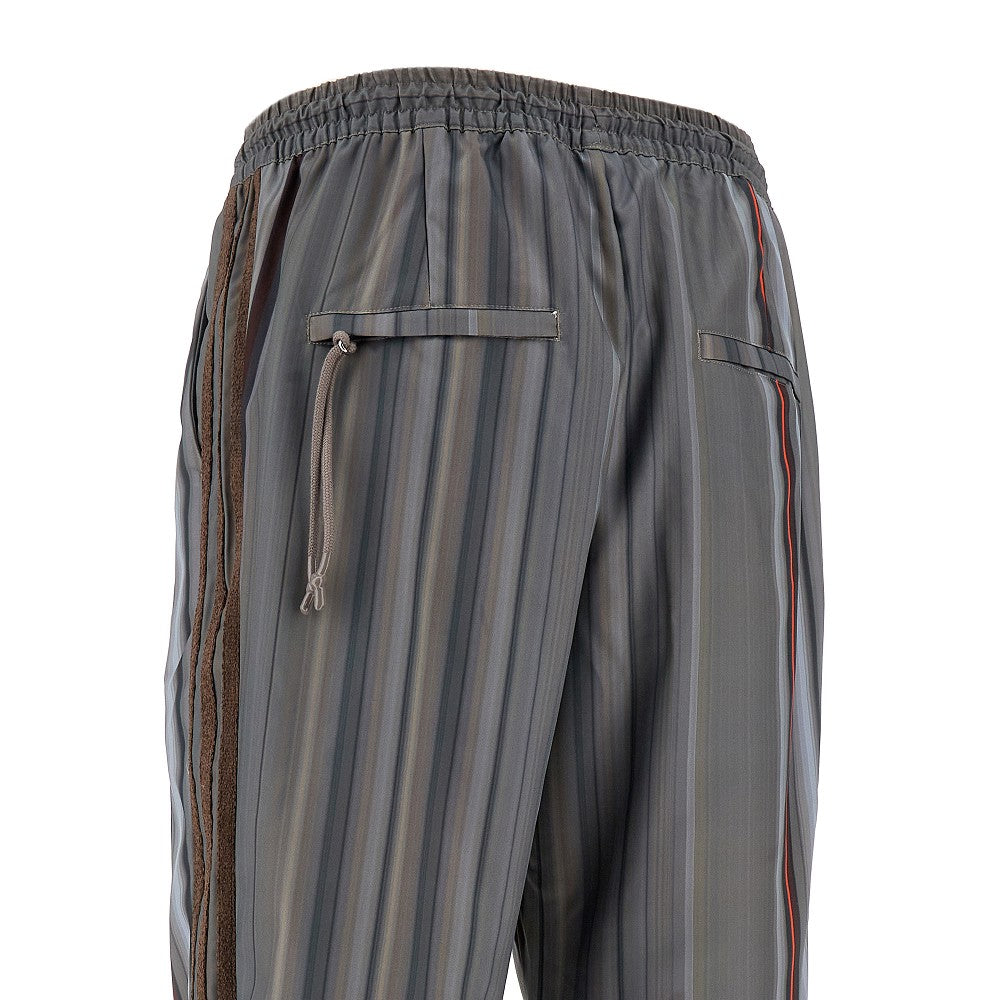 Striped nylon track pants