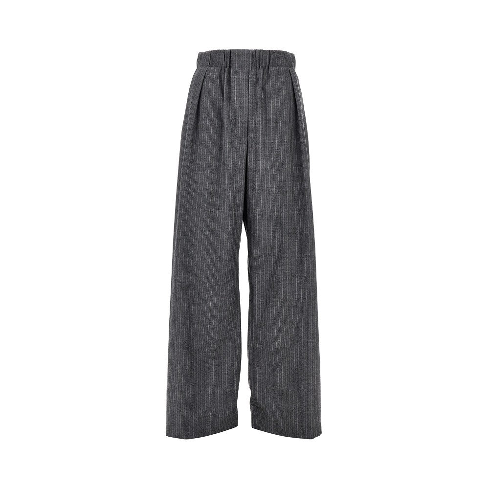 Pantalone morbido in lana gessata