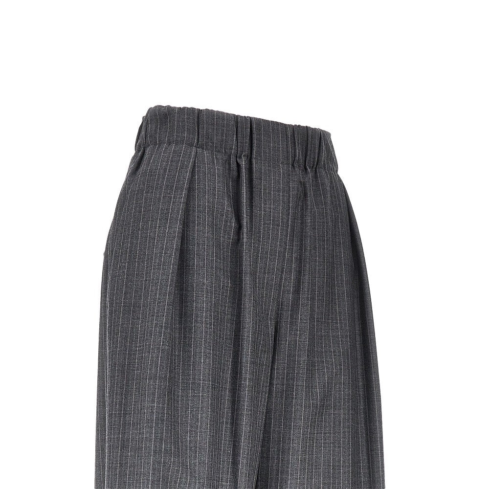 Pantalone morbido in lana gessata