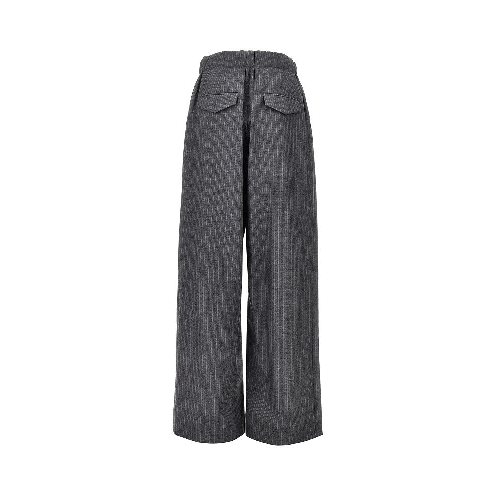 Pantalone morbido in lana gessata