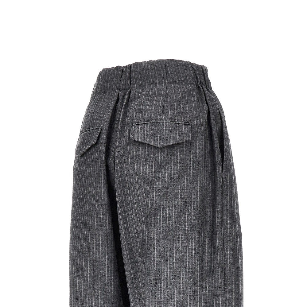 Pantalone morbido in lana gessata