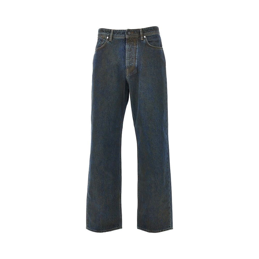 Loose fit Laser Pigment Indigo denim jeans