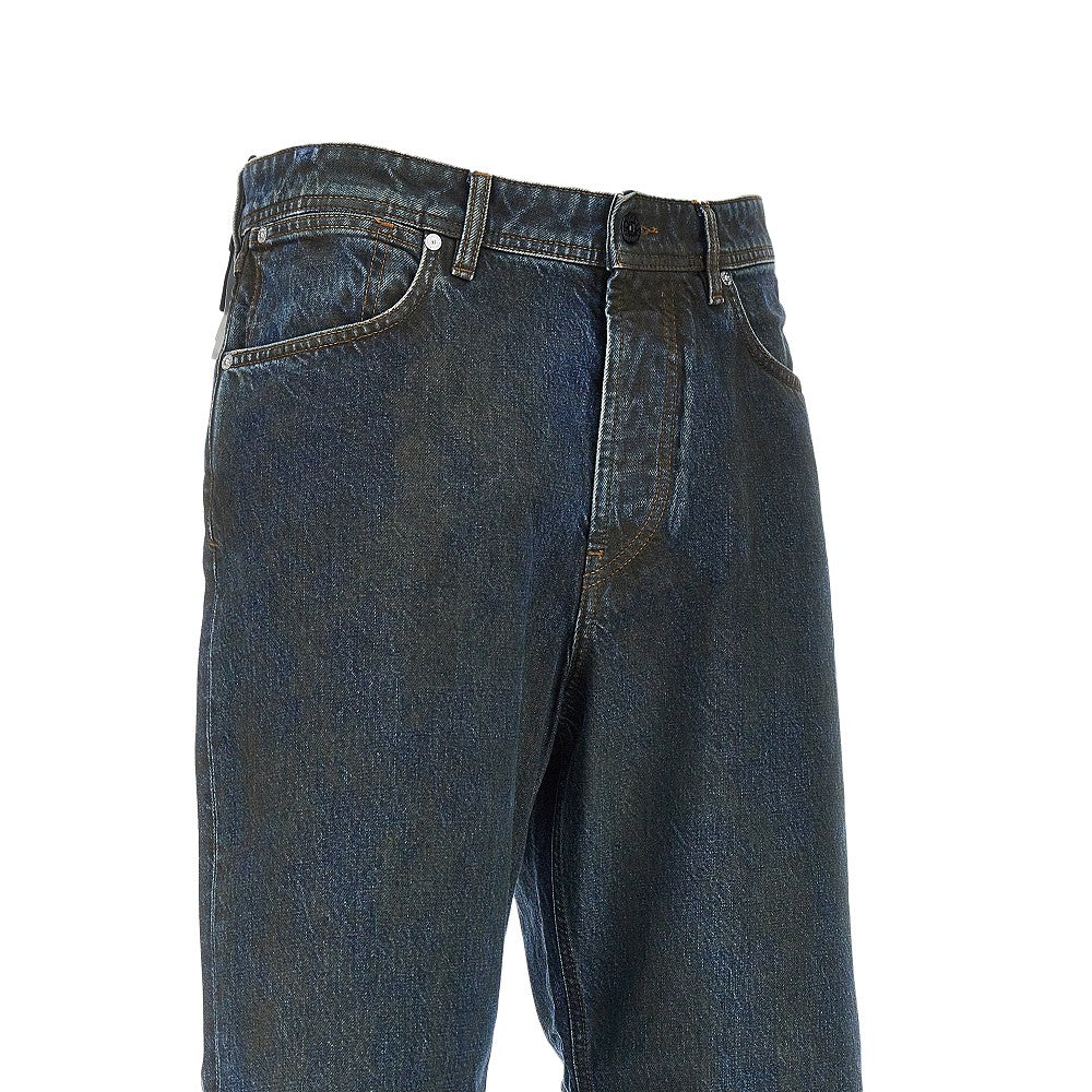 Loose fit Laser Pigment Indigo denim jeans