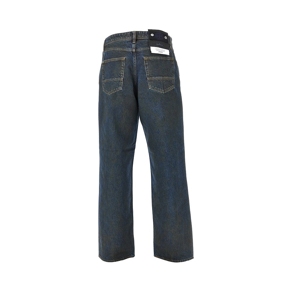 Loose fit Laser Pigment Indigo denim jeans