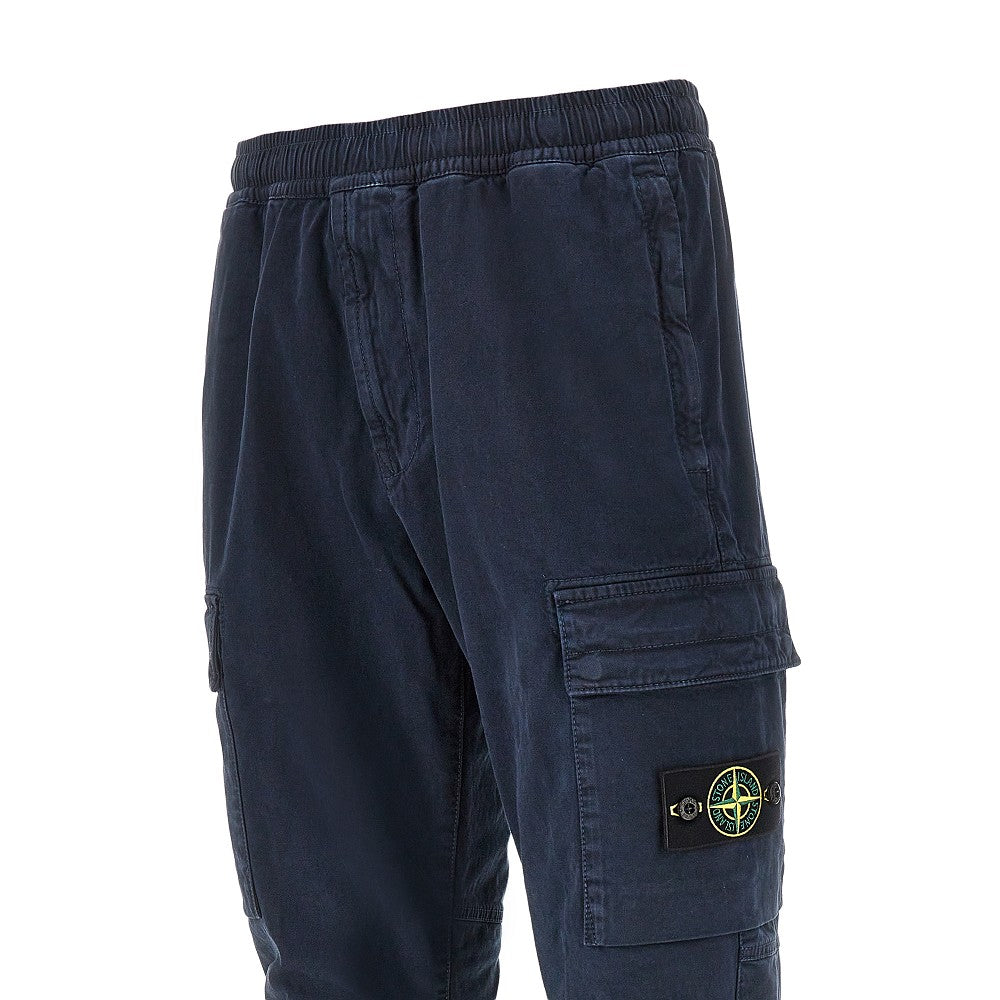 Cotton cargo pants with logo Badge