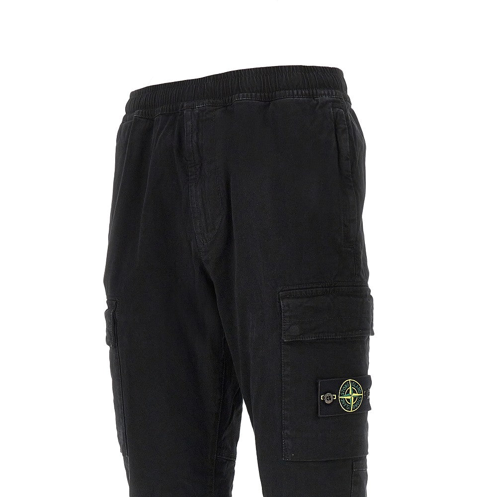 Cotton cargo pants with logo Badge