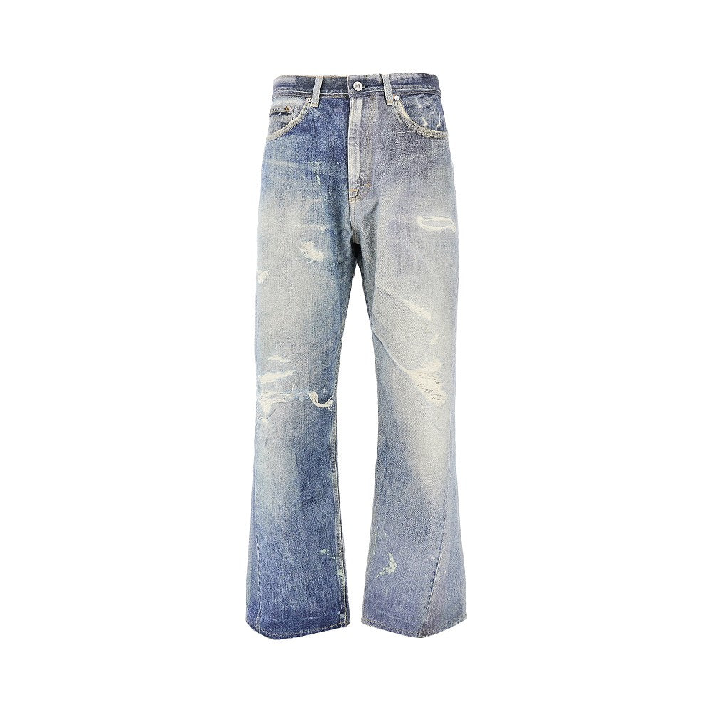 Printed denim jeans