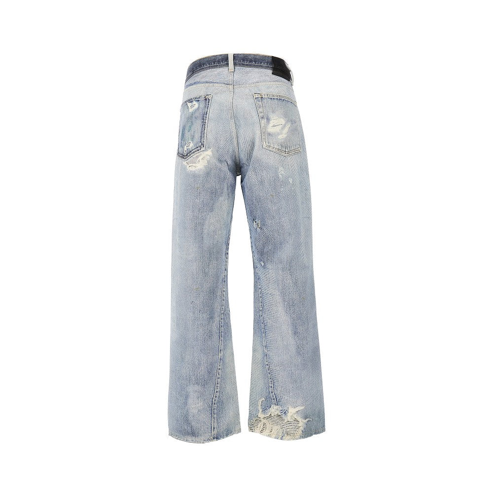 Printed denim jeans