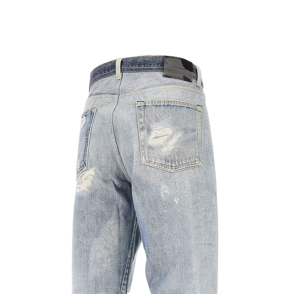 Printed denim jeans