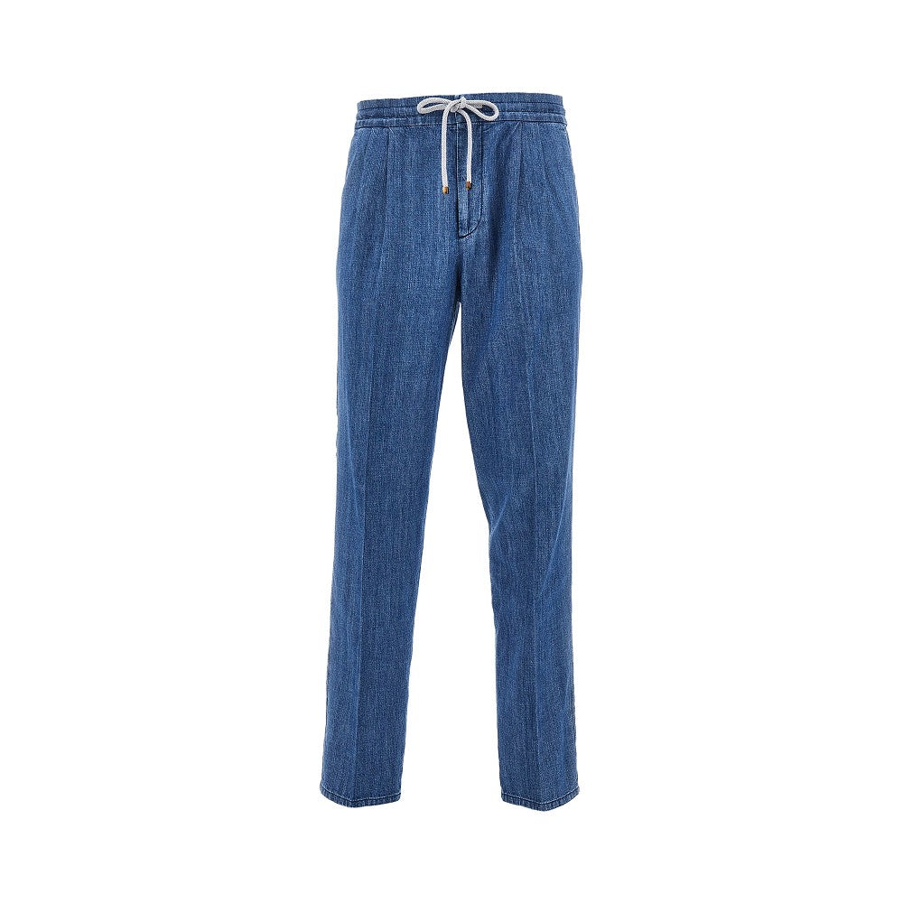 Pantalone in denim con pince