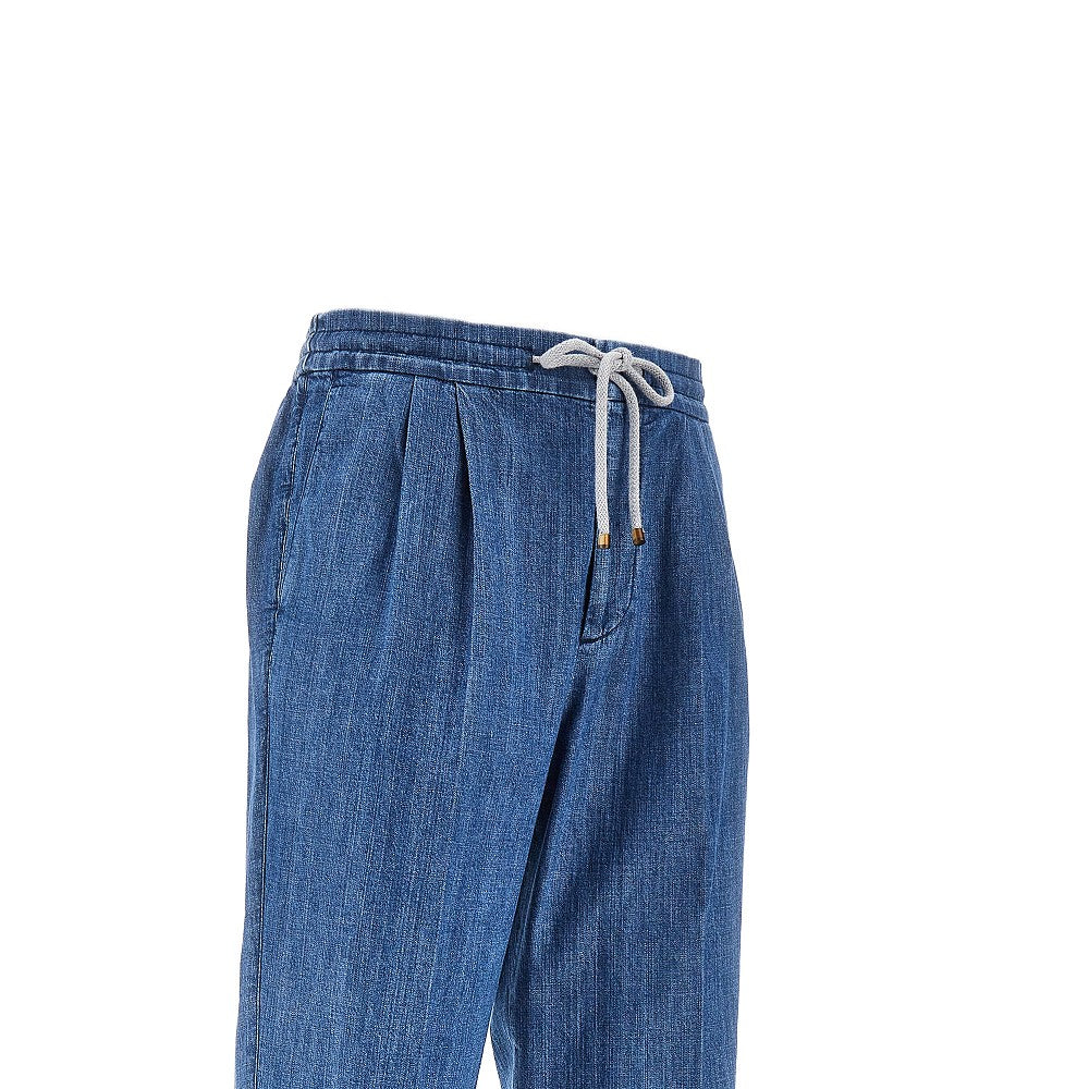 Pantalone in denim con pince