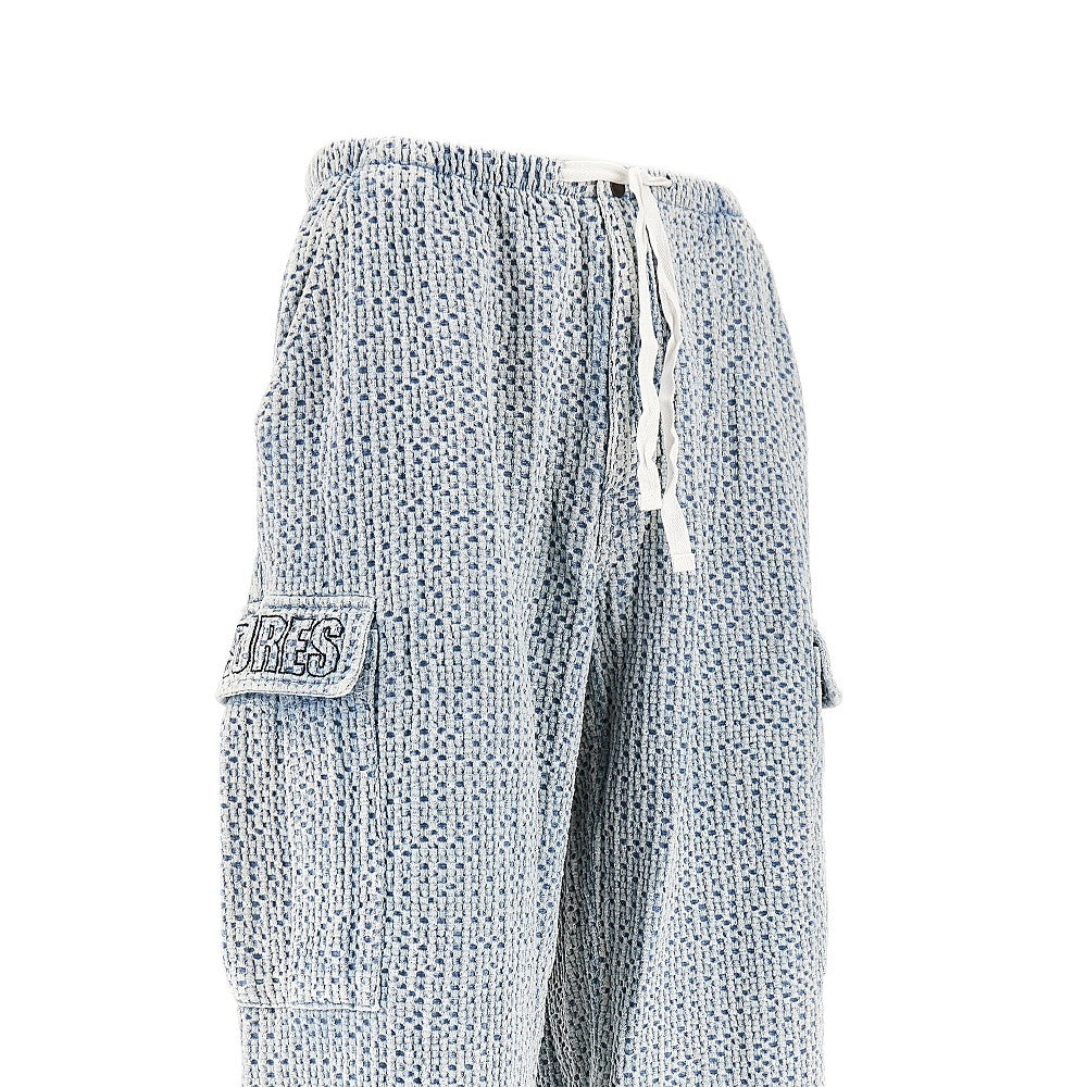 Pantalone cargo in tessuto chambray
