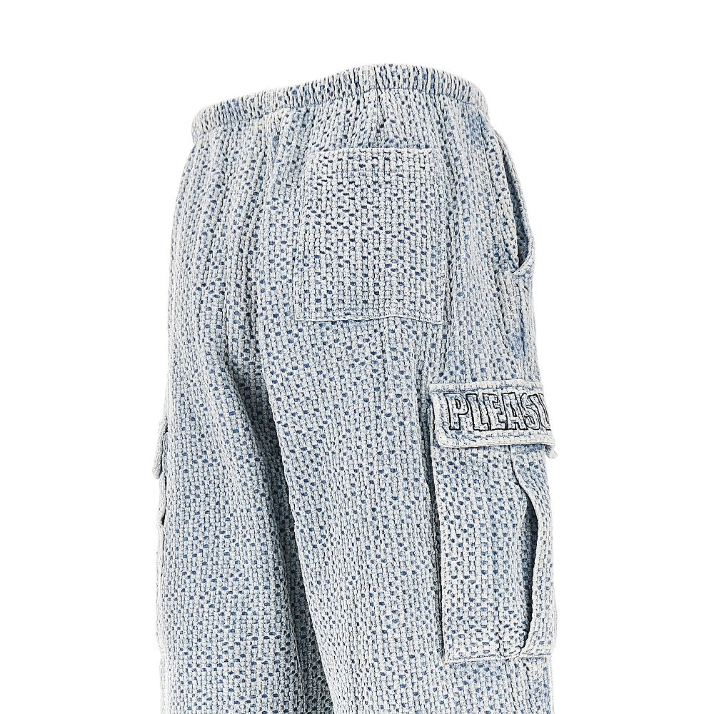 Pantalone cargo in tessuto chambray