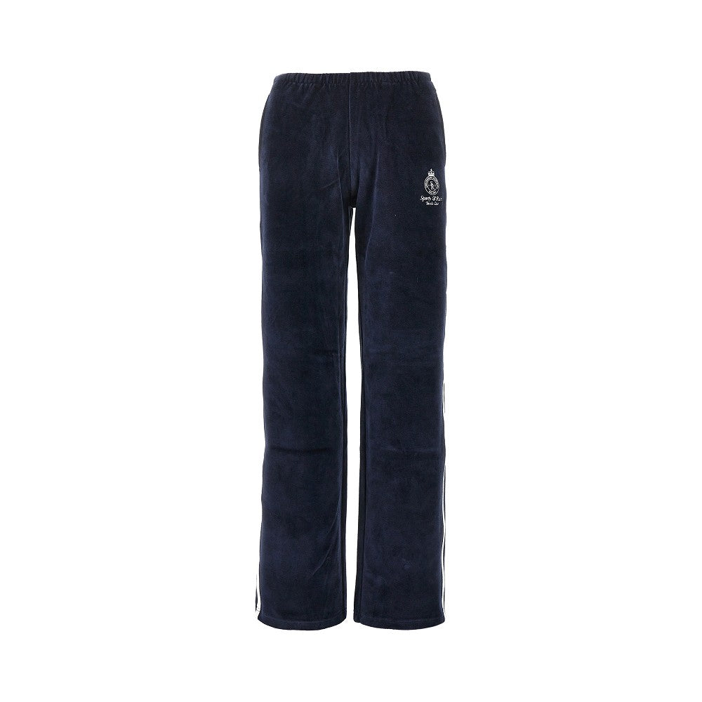 'NY Crest' velour track pants