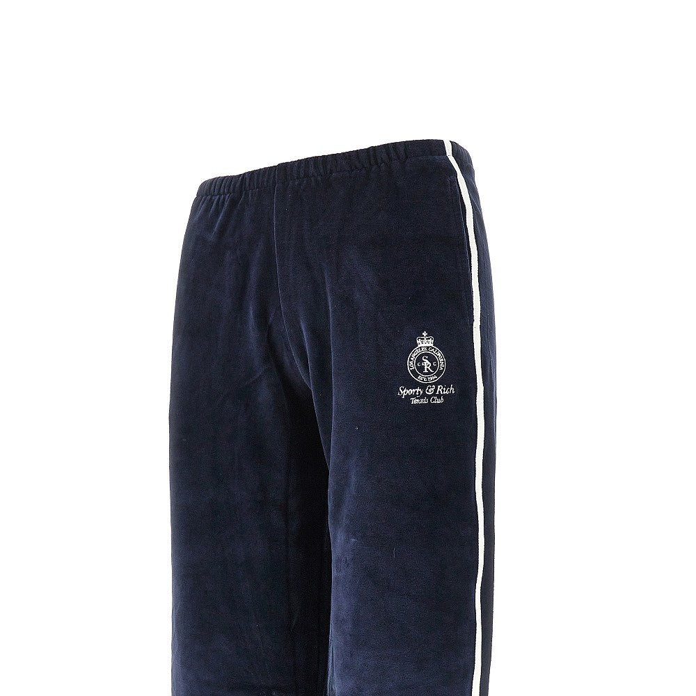 'NY Crest' velour track pants