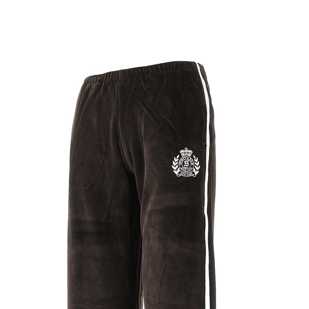 'NY Crest' velour track pants