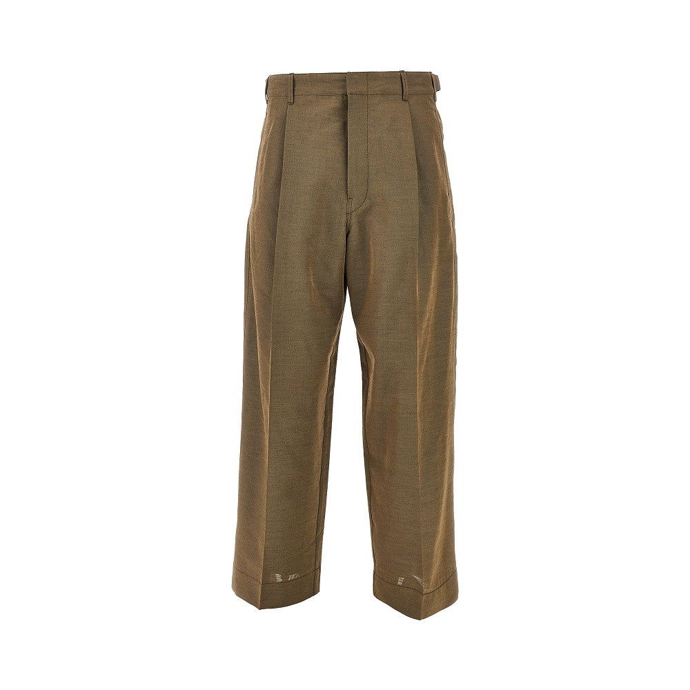 Pantalone sartoriale in misto lana con pince