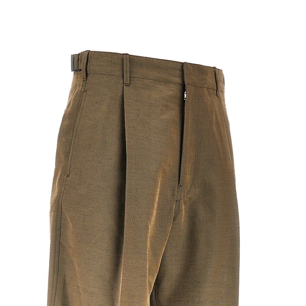 Pantalone sartoriale in misto lana con pince