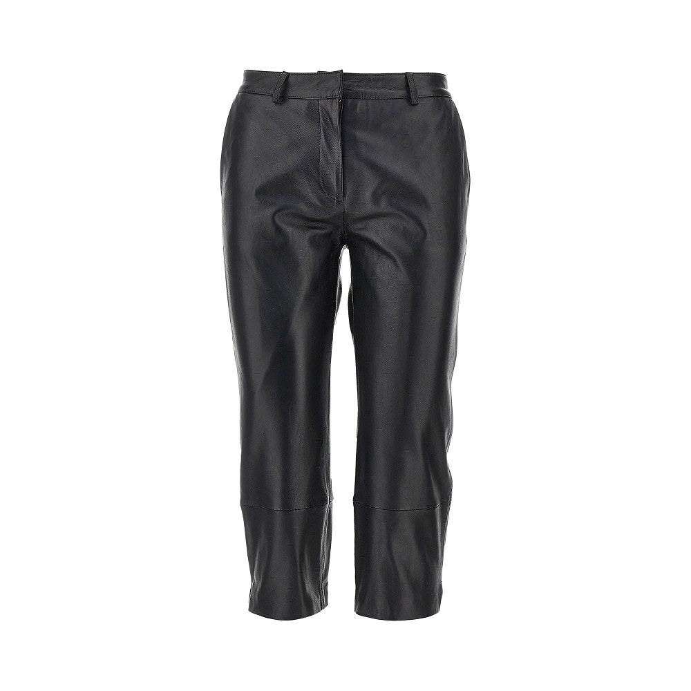 'Lior' leather Capri pants