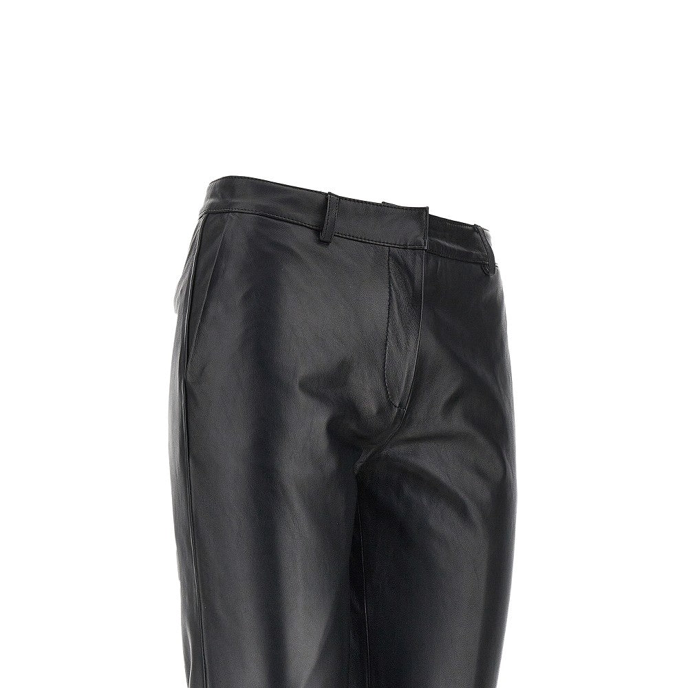 'Lior' leather Capri pants