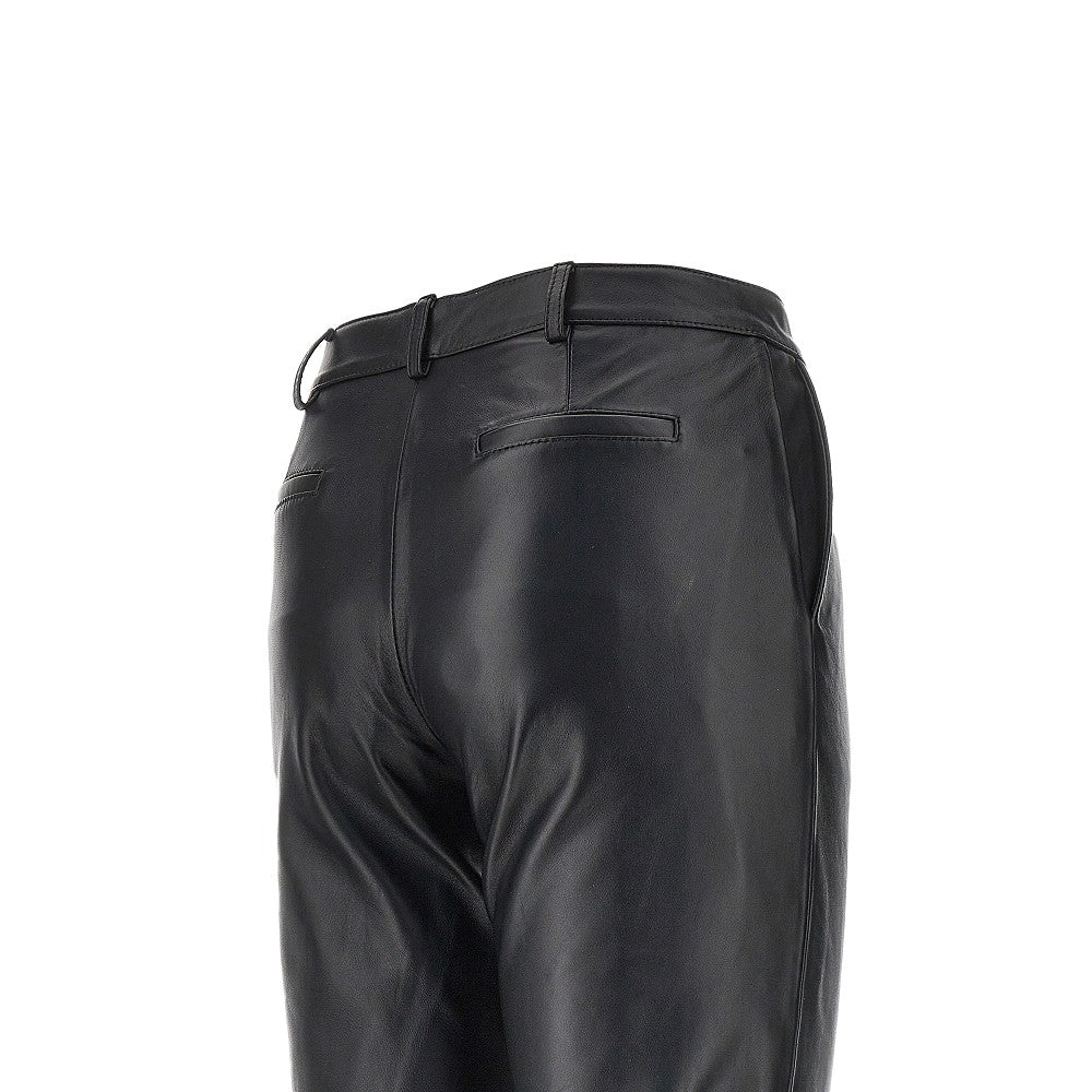 'Lior' leather Capri pants