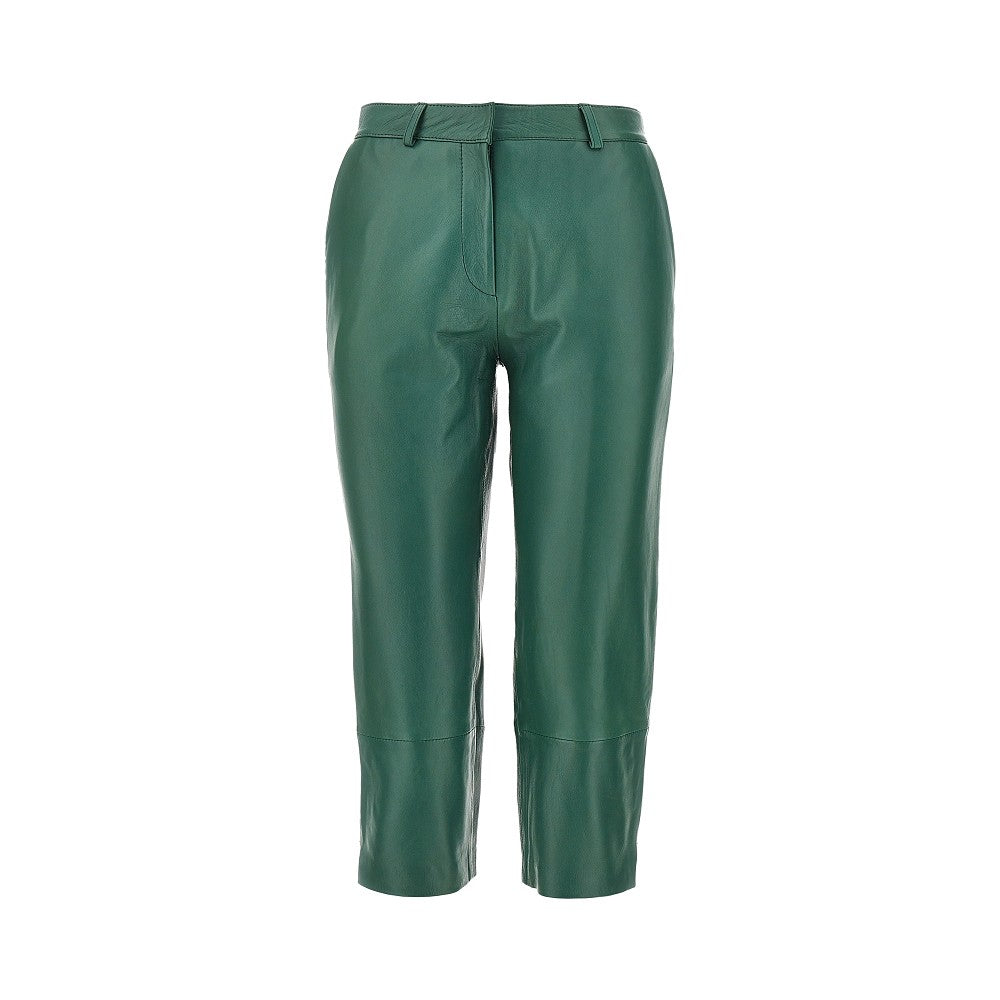 'Lior' leather Capri pants