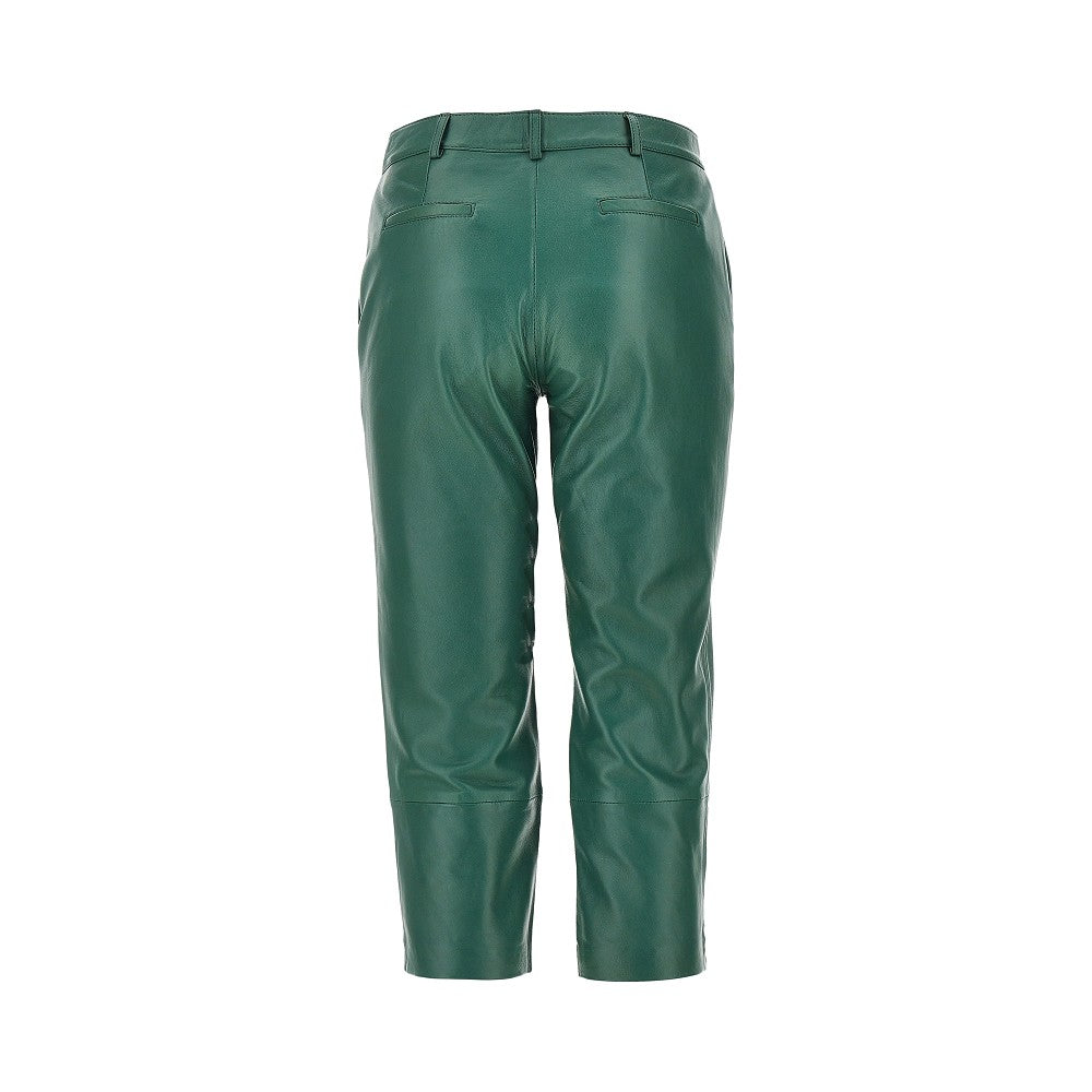 'Lior' leather Capri pants