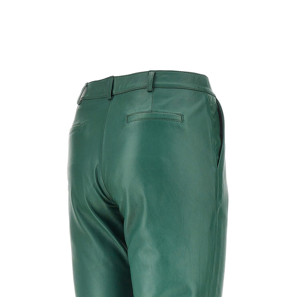 'Lior' leather Capri pants